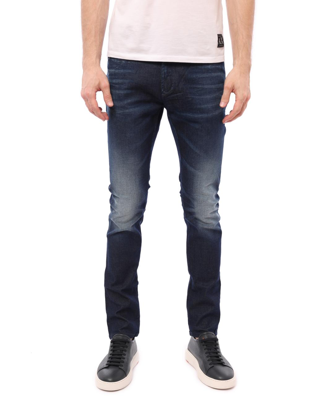 ARMANI EXCHANGE Синие хлопковые джинсы скинни, фото 1