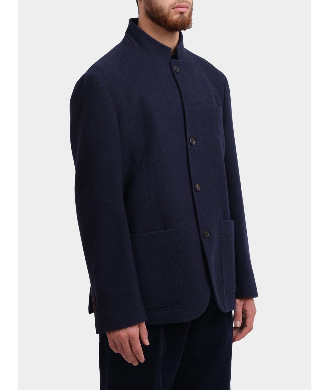 BRUNELLO CUCINELLI Темно-синий кашемировый пиджак, фото 3