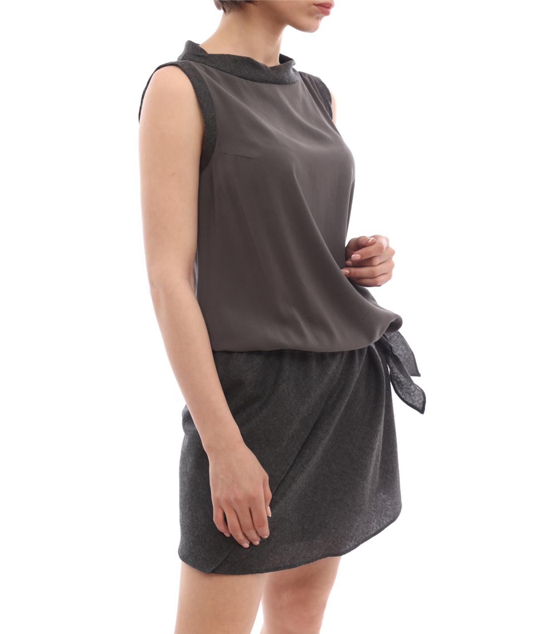 BRUNELLO CUCINELLI Серое повседневное платье, фото 3