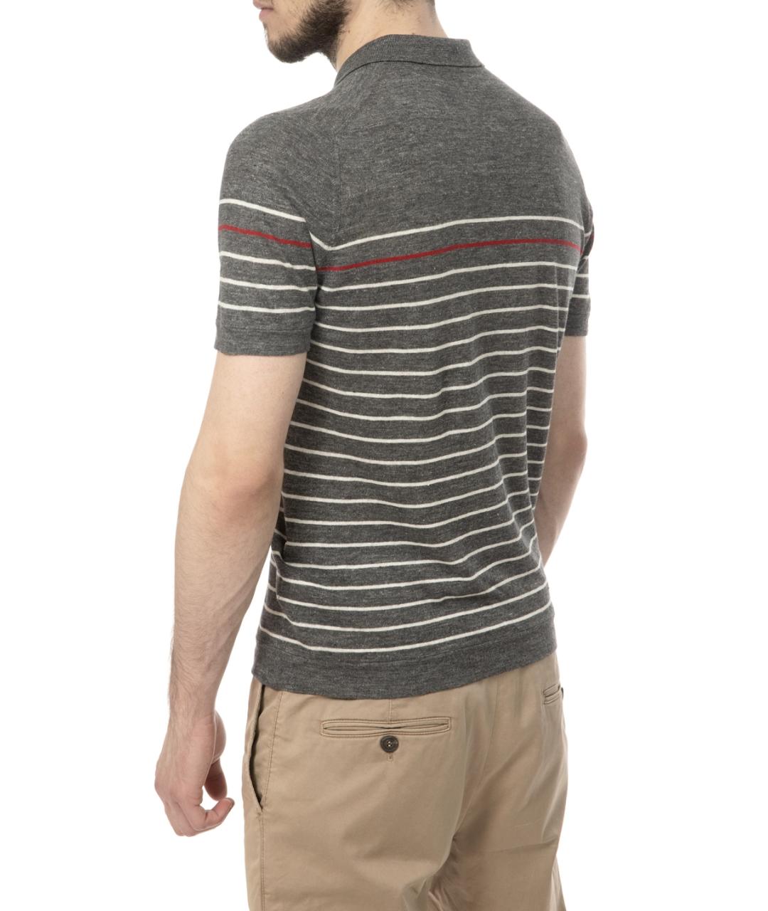 BRUNELLO CUCINELLI Серое поло с коротким рукавом, фото 5