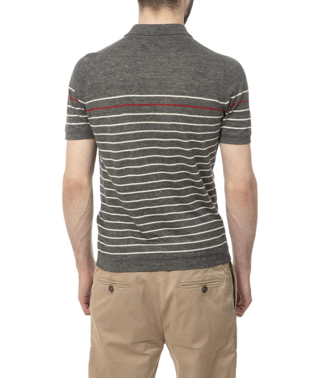 BRUNELLO CUCINELLI Серое поло с коротким рукавом, фото 4