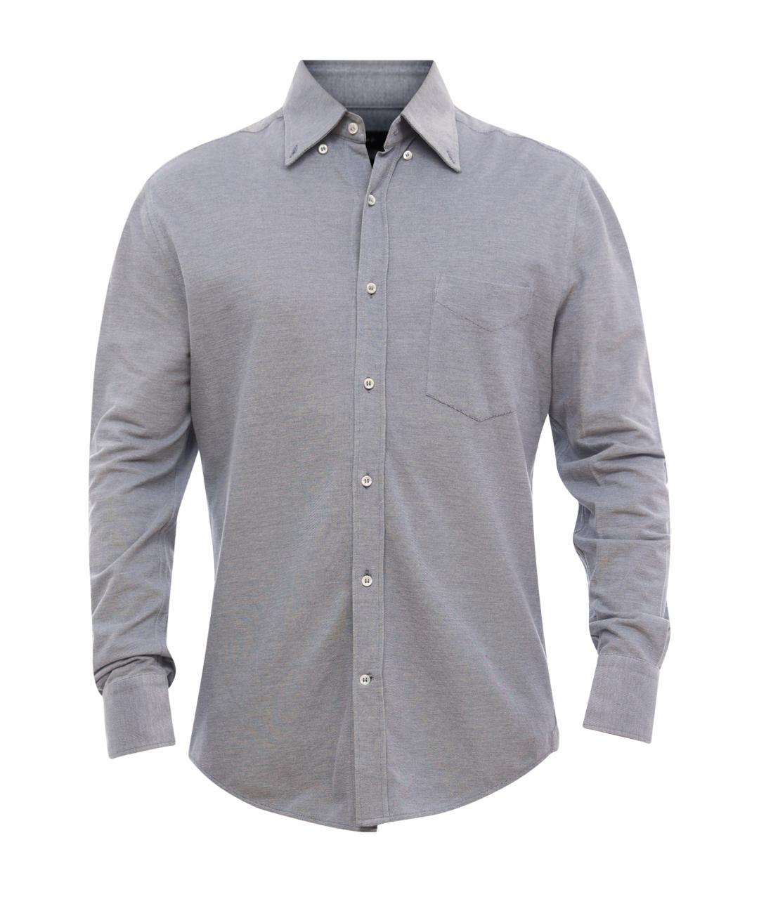 BRUNELLO CUCINELLI Серая хлопковая кэжуал рубашка, фото 1