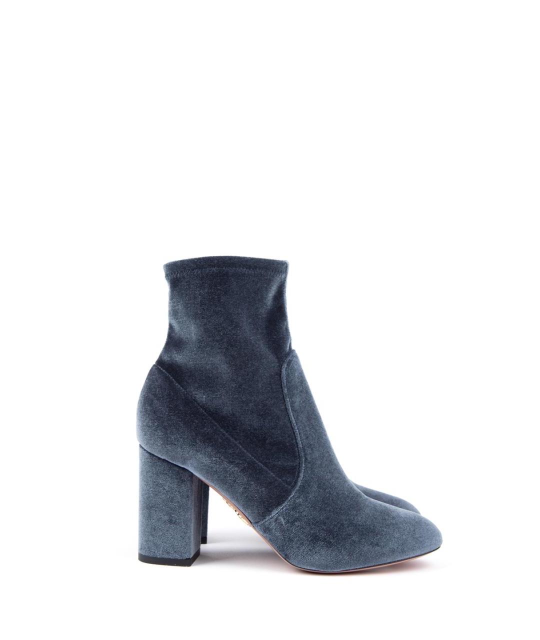 AQUAZZURA Синие текстильные ботильоны, фото 1