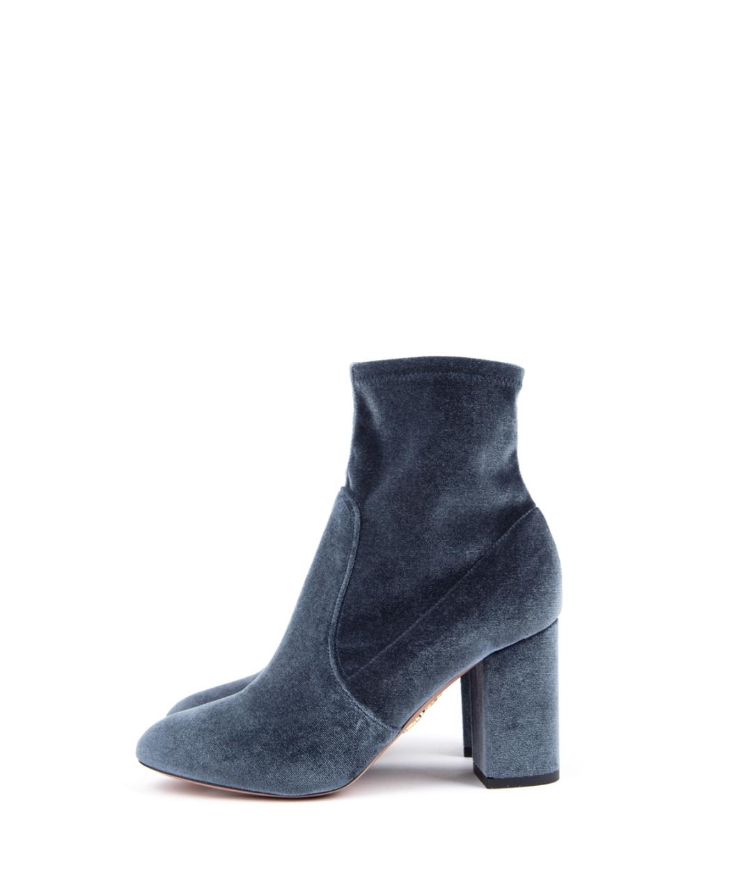 AQUAZZURA Синие текстильные ботильоны, фото 4