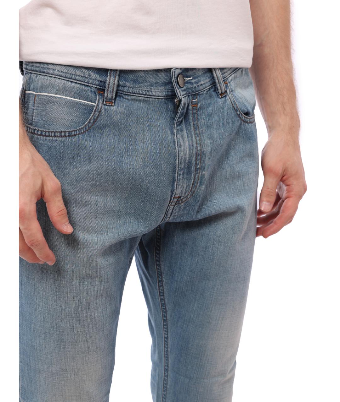 ZZEGNA Синие хлопковые прямые джинсы, фото 5