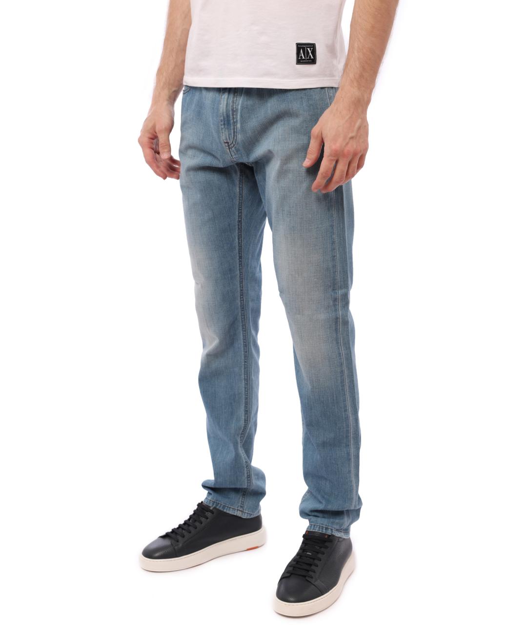 ZZEGNA Синие хлопковые прямые джинсы, фото 3