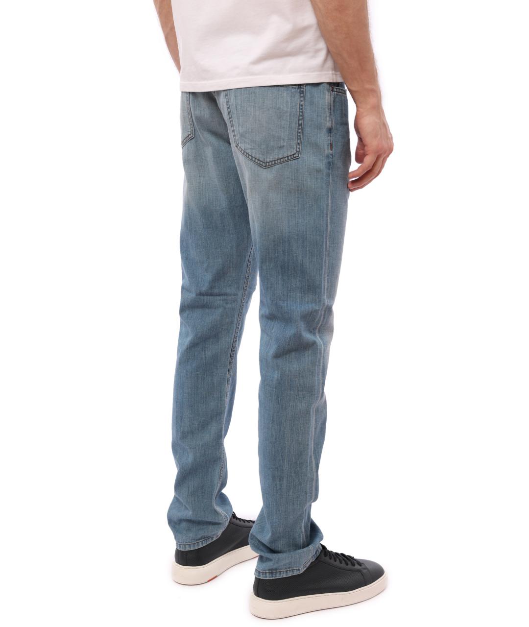 ZZEGNA Синие хлопковые прямые джинсы, фото 4