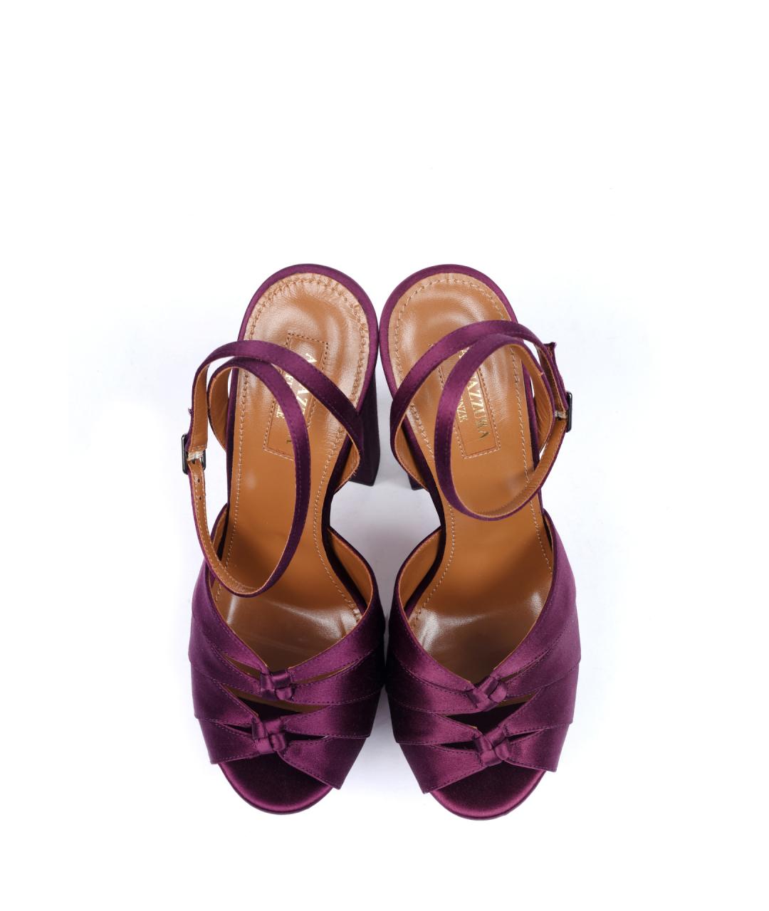 AQUAZZURA Фиолетовые текстильные босоножки, фото 3