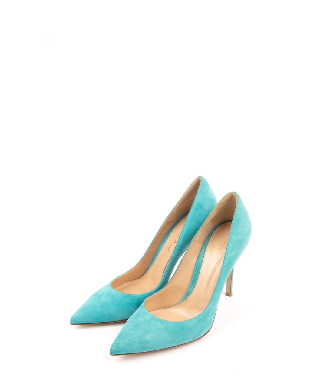 GIANVITO ROSSI Бирюзовые замшевые туфли, фото 2