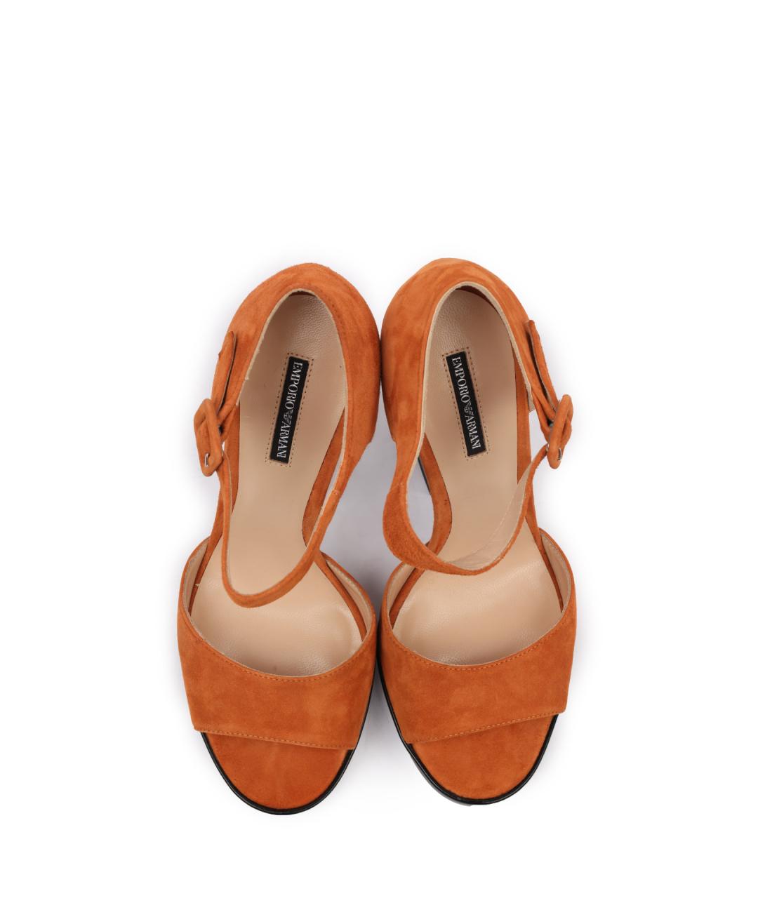 EMPORIO ARMANI Коричневые замшевые босоножки, фото 4