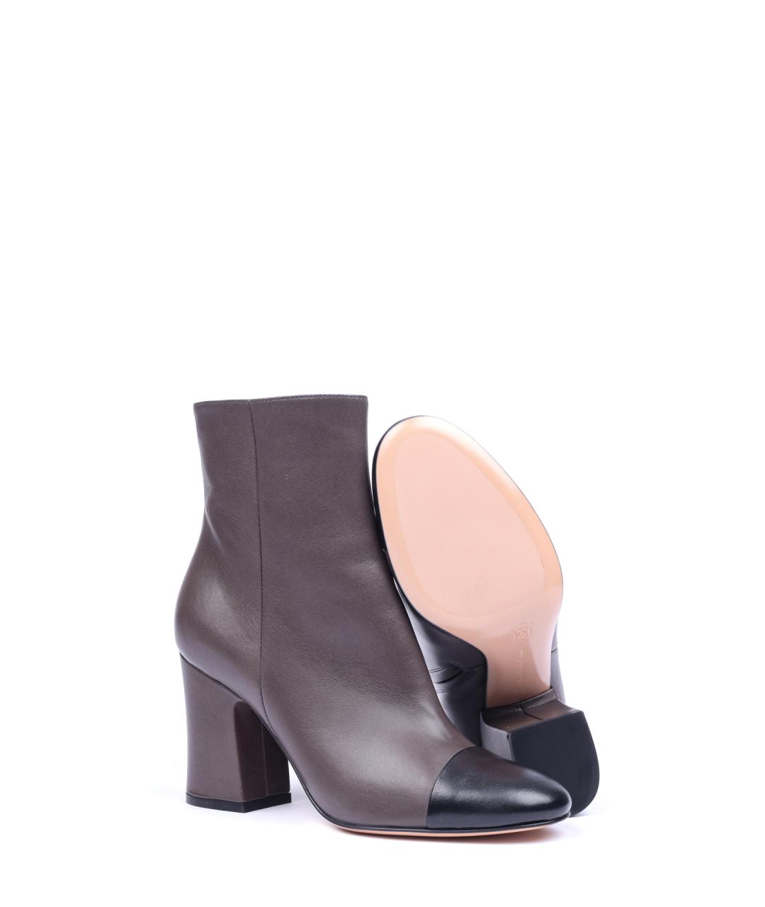 GIANVITO ROSSI Серые кожаные ботильоны, фото 5