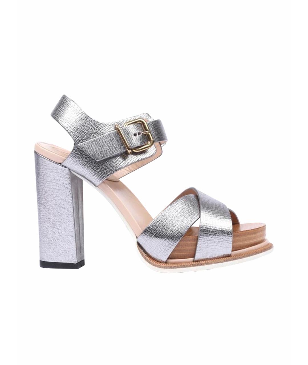 TOD'S Серебряные босоножки, фото 5