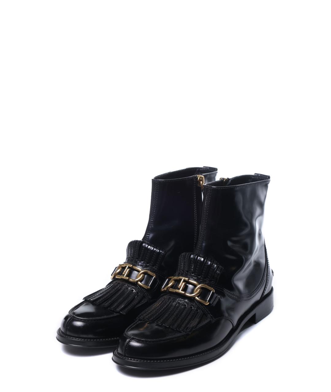 TOD'S Черные кожаные ботинки, фото 5