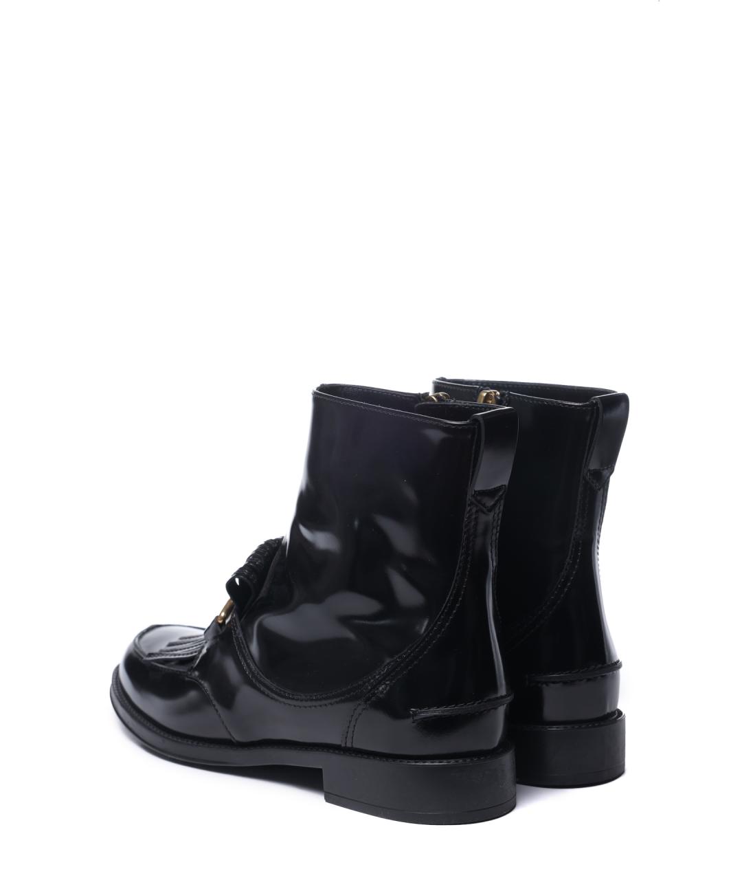 TOD'S Черные кожаные ботинки, фото 2