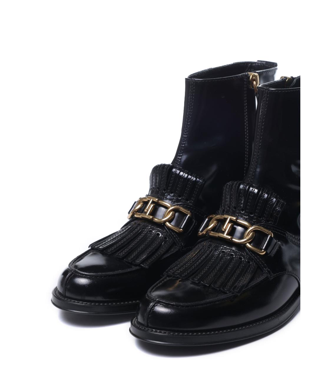 TOD'S Черные кожаные ботинки, фото 4
