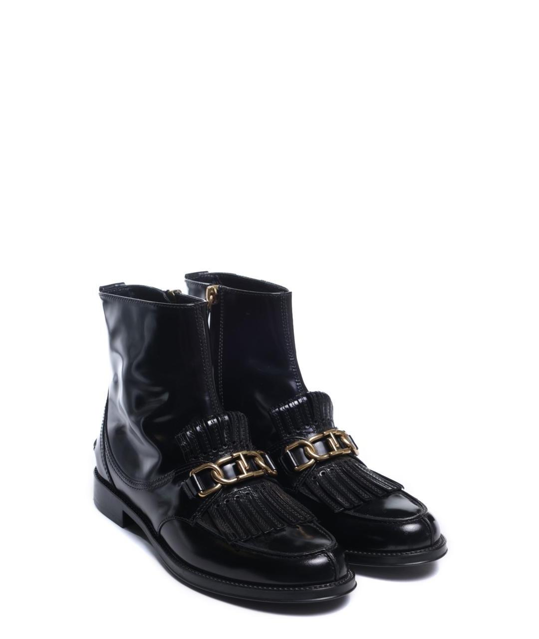TOD'S Черные кожаные ботинки, фото 6