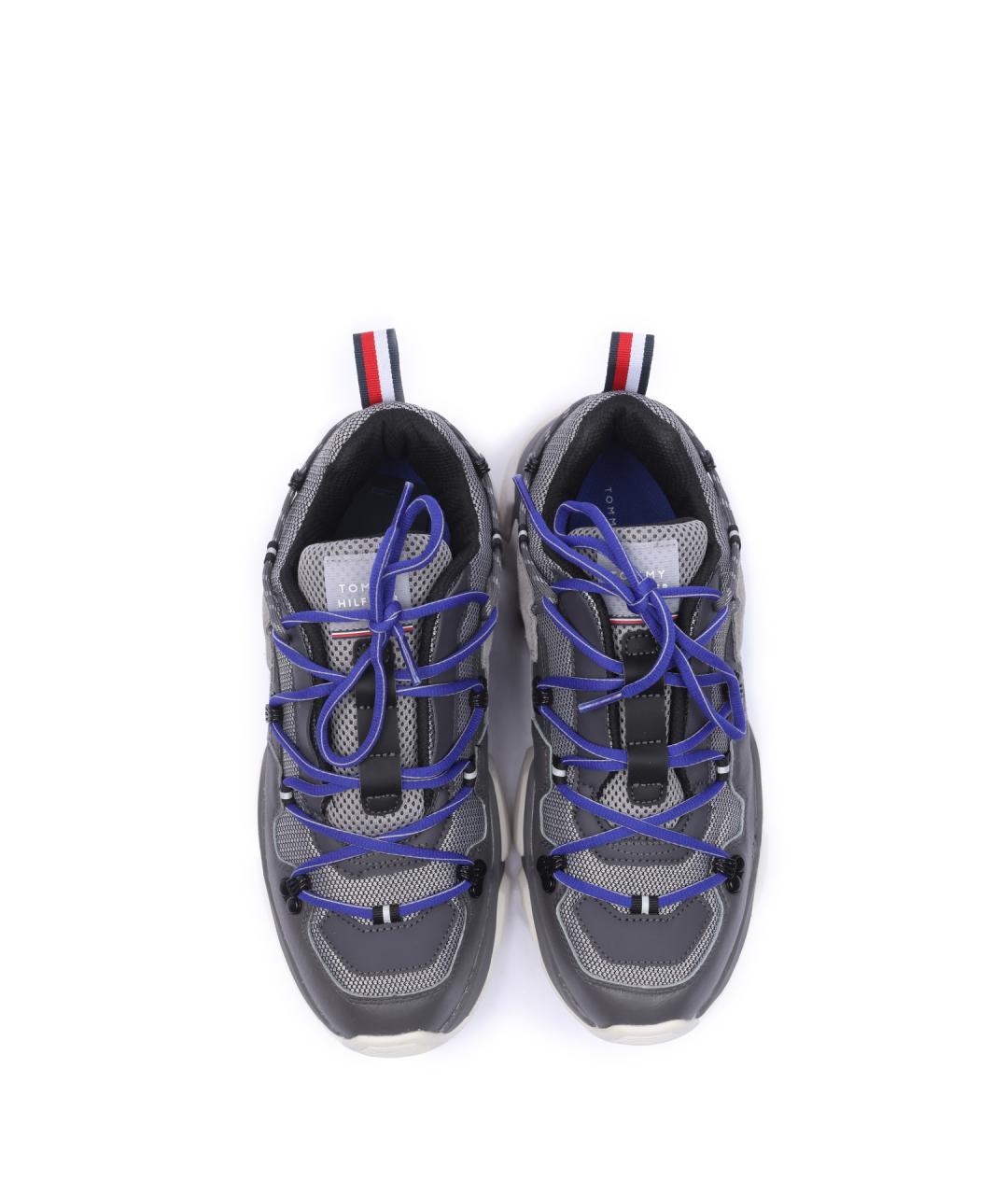 TOMMY HILFIGER Серые текстильные низкие кроссовки / кеды, фото 4