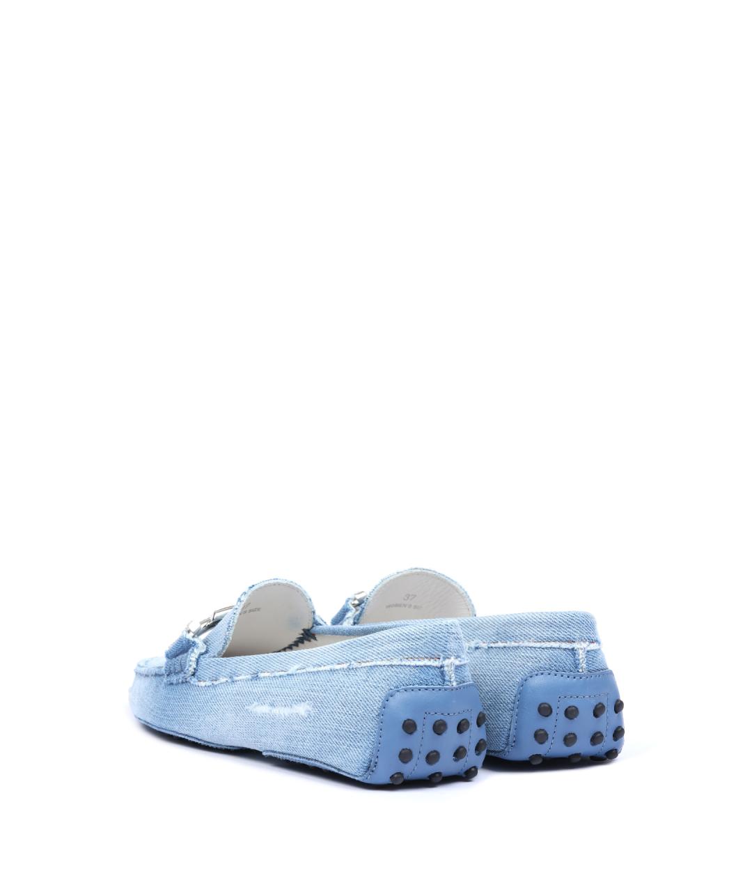 TOD'S Голубые мокасины, фото 3