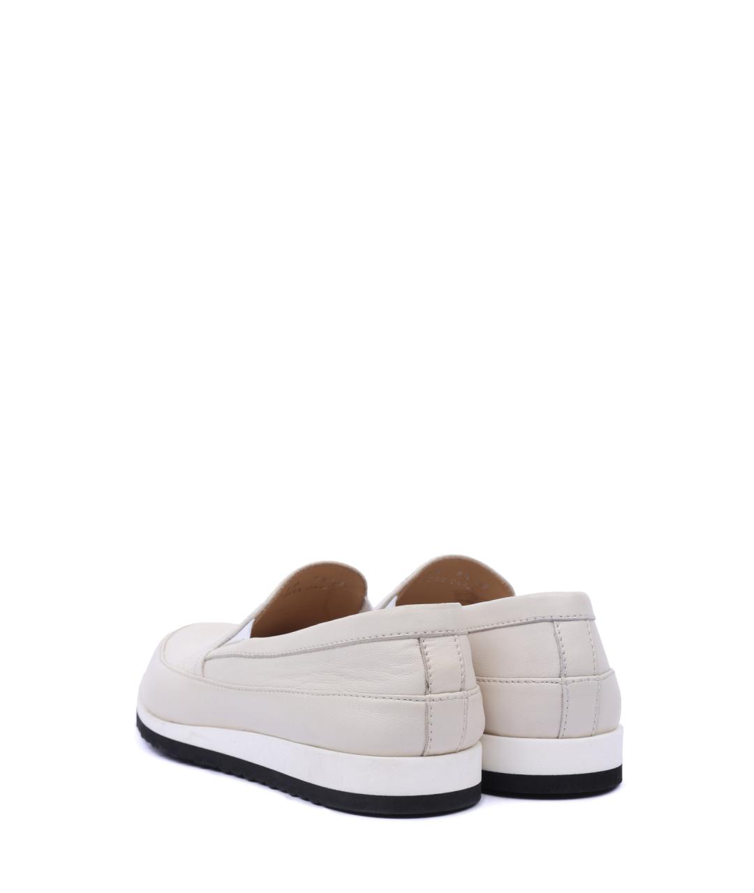 ZZEGNA Белые кожаные мокасины, фото 3