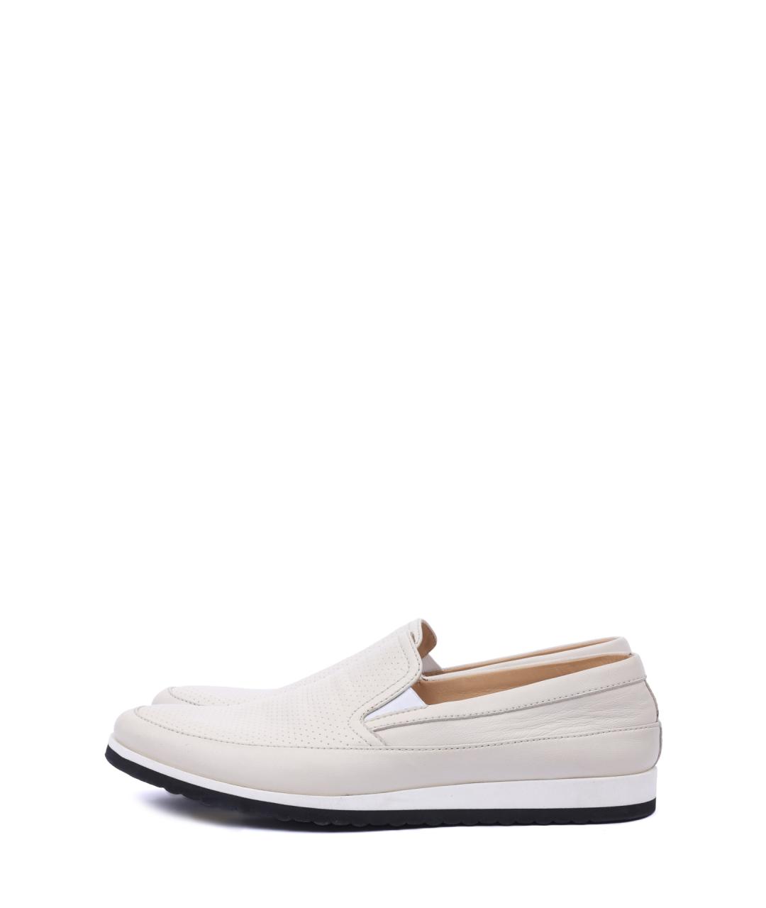 ZZEGNA Белые кожаные мокасины, фото 6