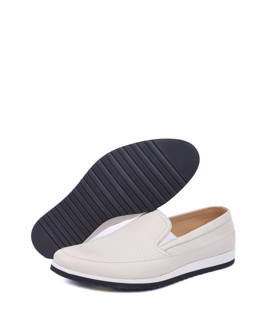 ZZEGNA Белые кожаные мокасины, фото 5