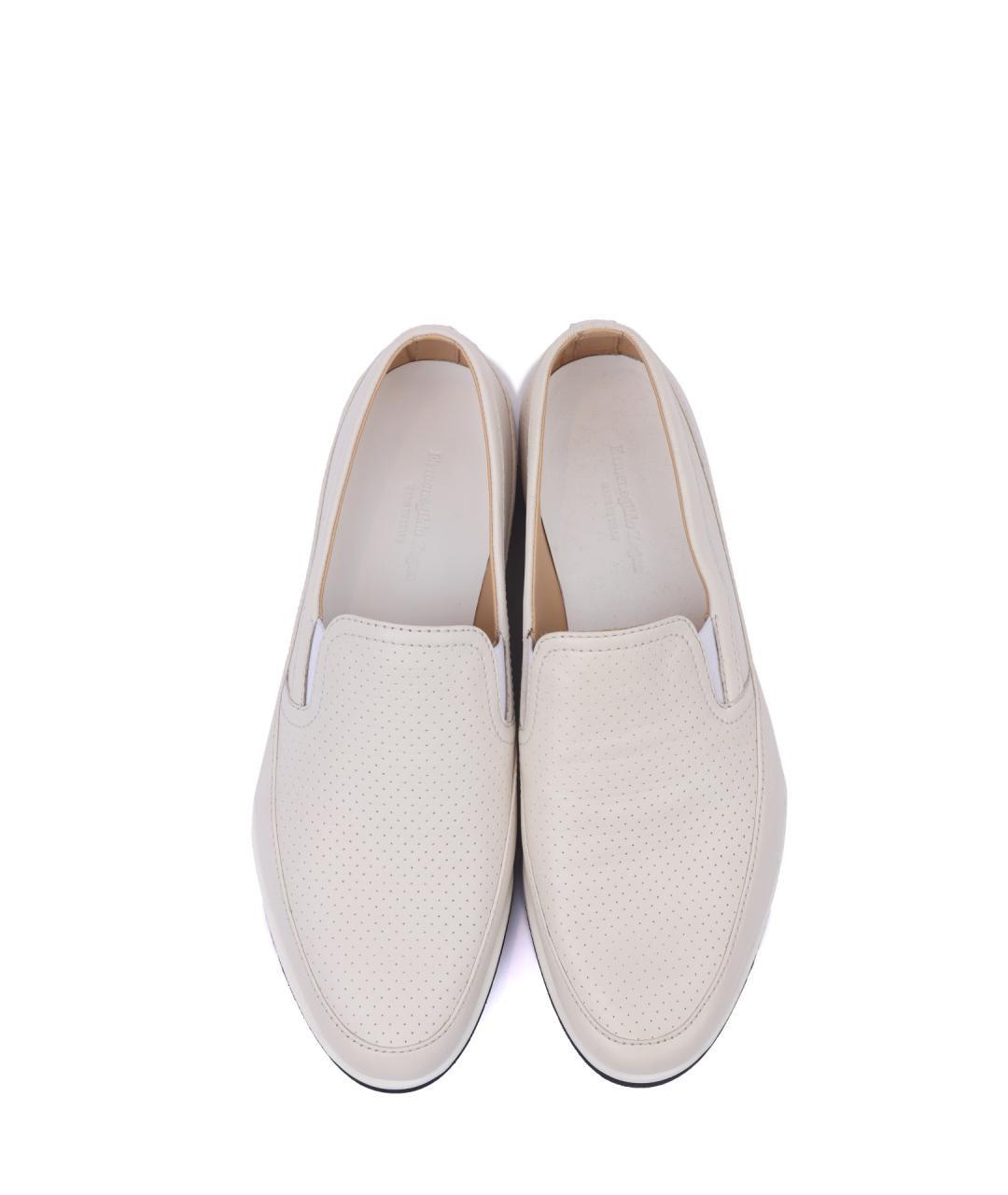 ZZEGNA Белые кожаные мокасины, фото 4