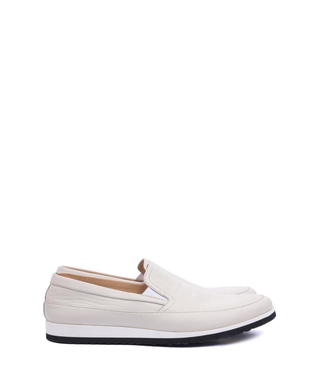 ZZEGNA Белые кожаные мокасины, фото 7