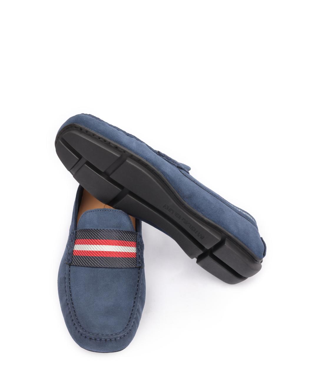 EMPORIO ARMANI Синие замшевые мокасины, фото 5