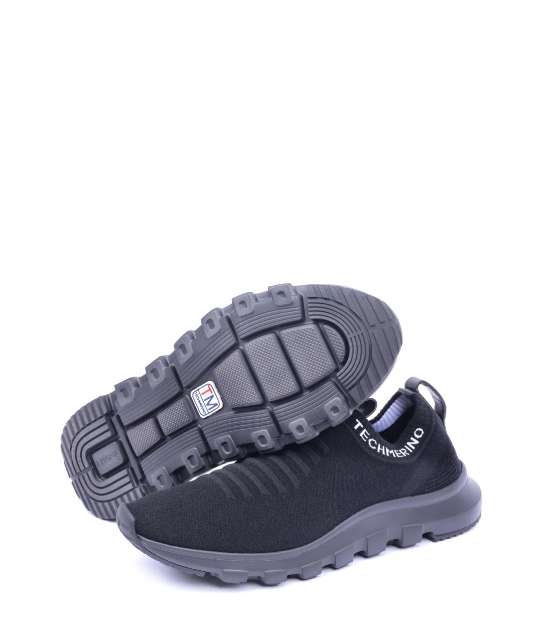 ZZEGNA Черные текстильные низкие кроссовки / кеды, фото 5