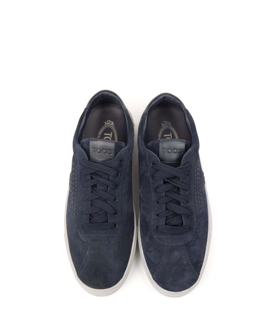 TOD'S Синие замшевые низкие кроссовки / кеды, фото 4