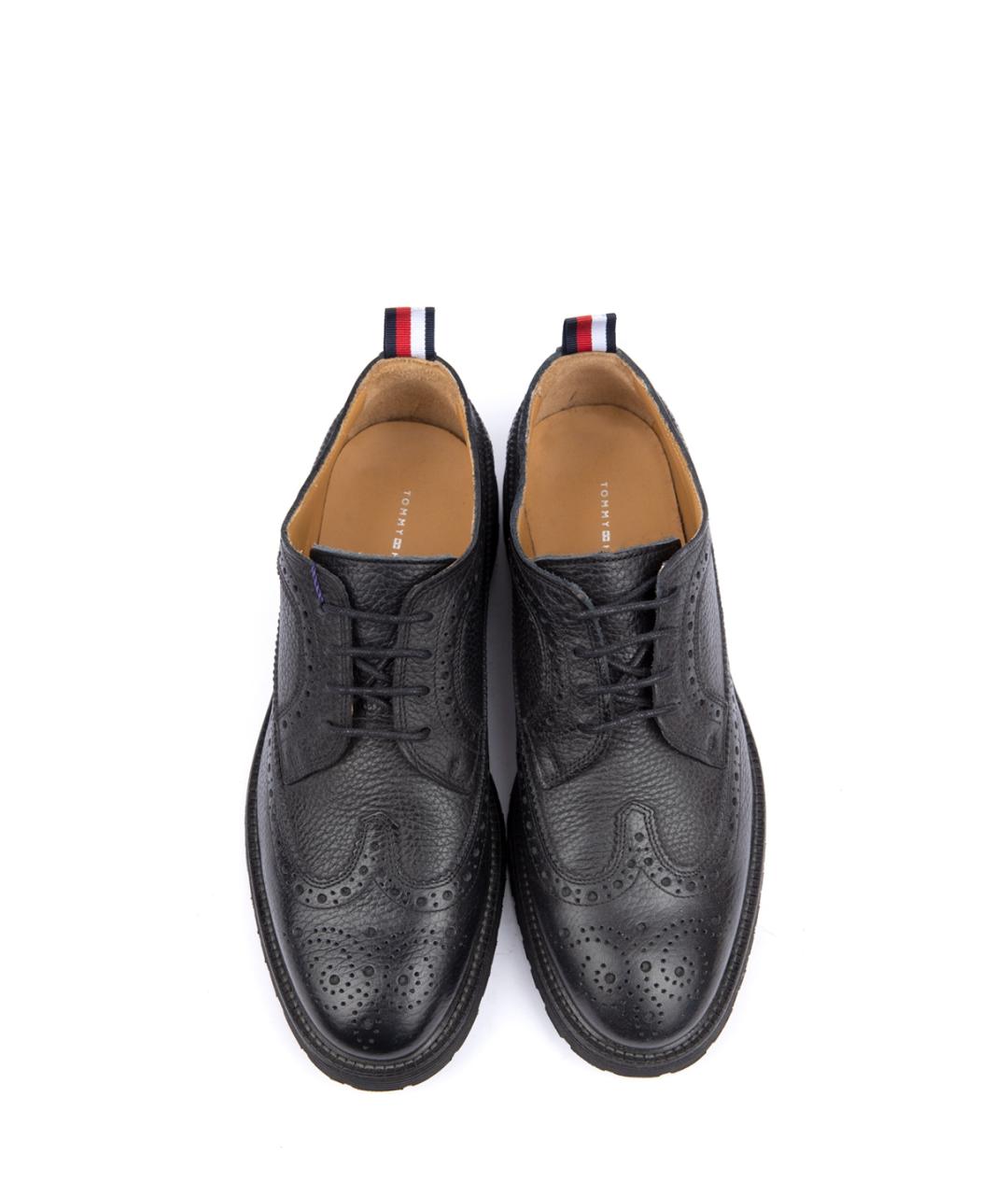 TOMMY HILFIGER Черные кожаные туфли, фото 4