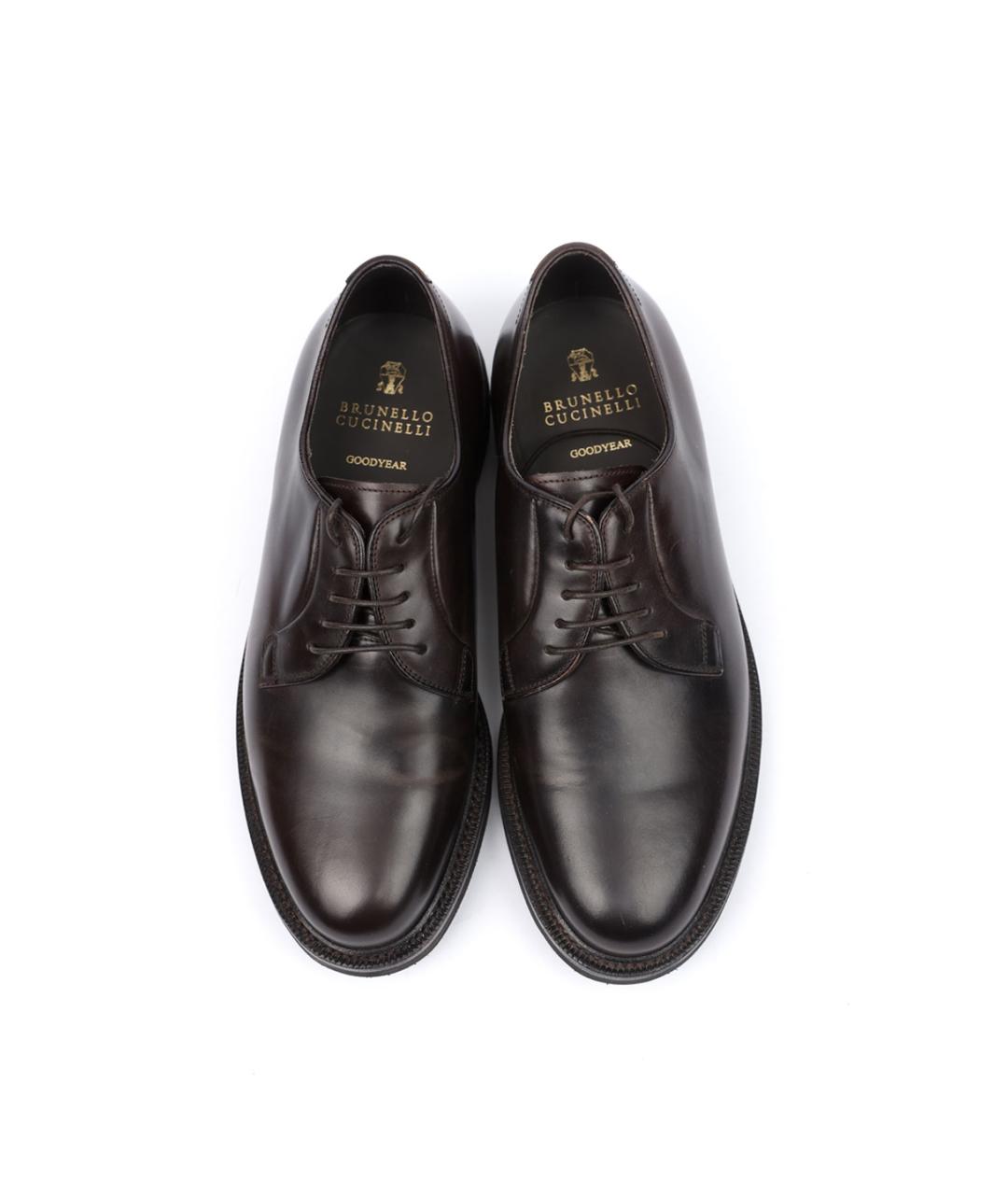BRUNELLO CUCINELLI Коричневые кожаные туфли, фото 4