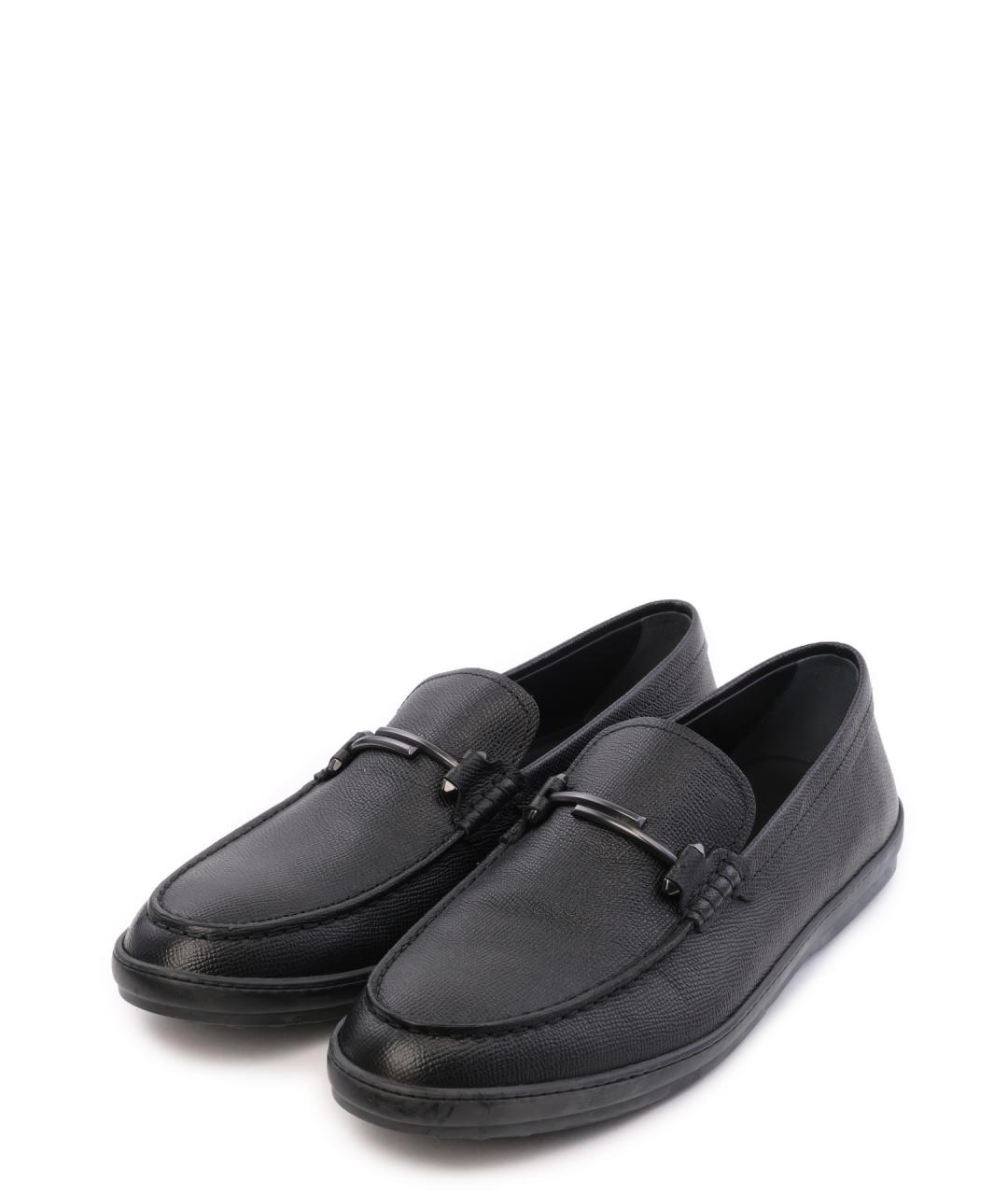 TOD'S Черные кожаные мокасины, фото 2