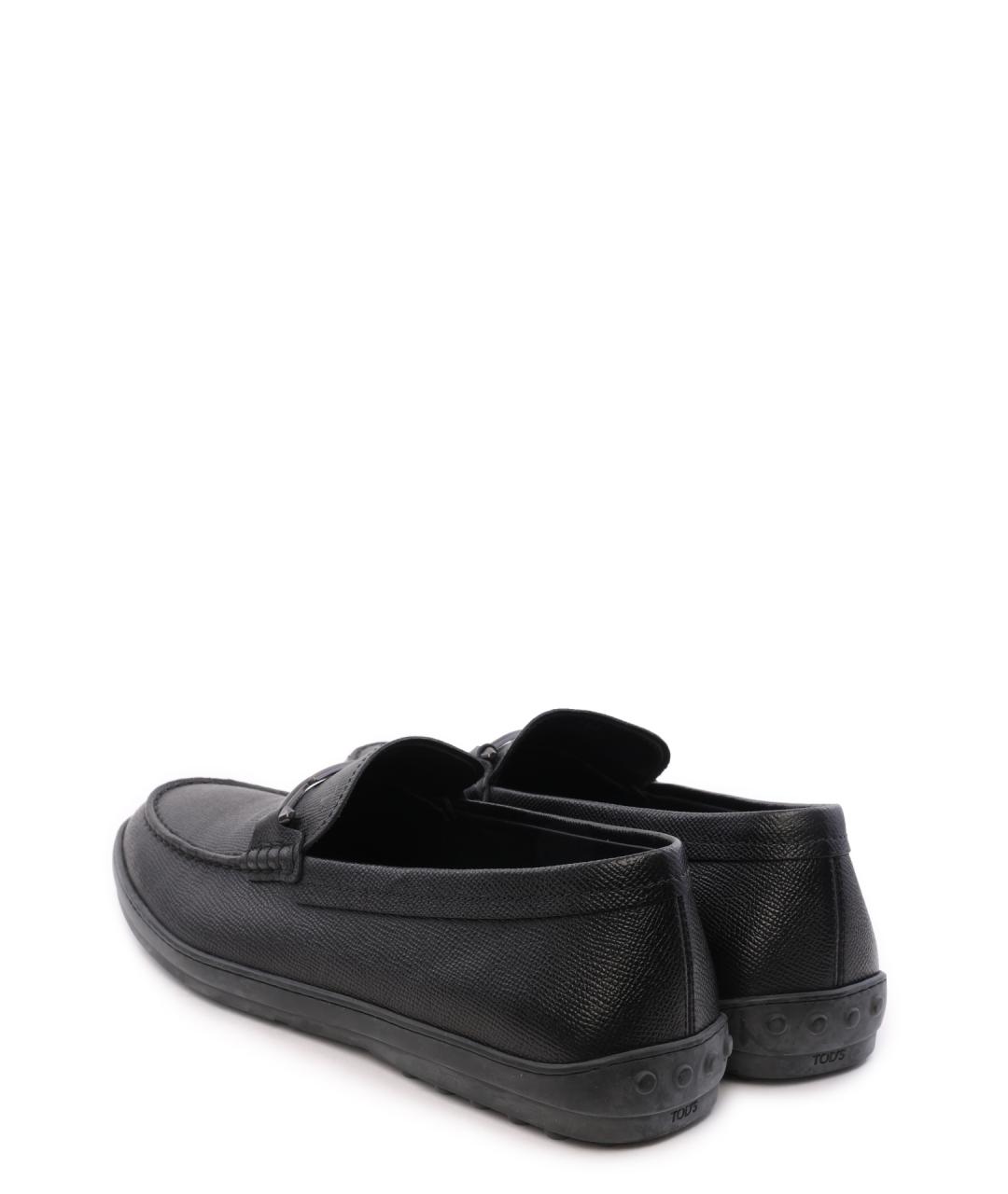 TOD'S Черные кожаные мокасины, фото 5