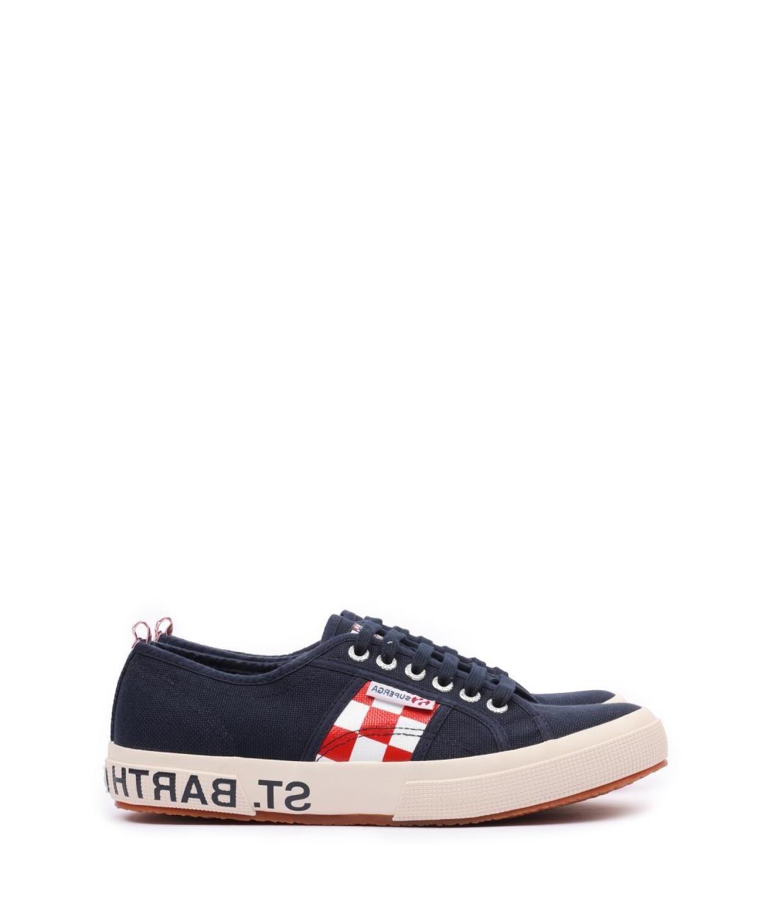 St. Barth Синие текстильные низкие кроссовки / кеды, фото 1