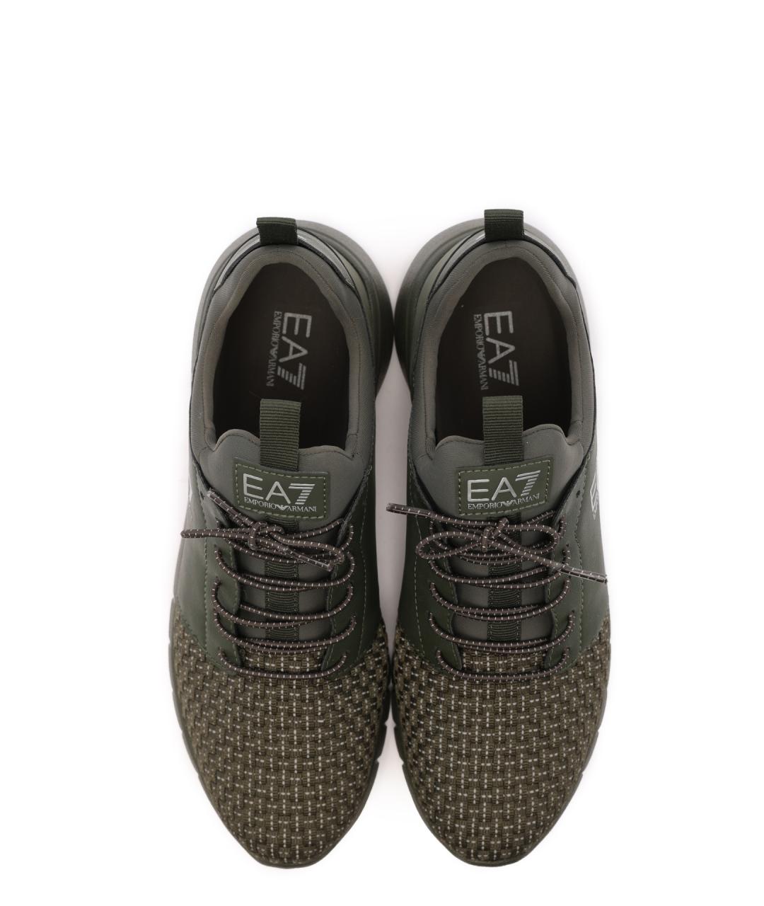 EA7 Зеленые низкие кроссовки / кеды, фото 5