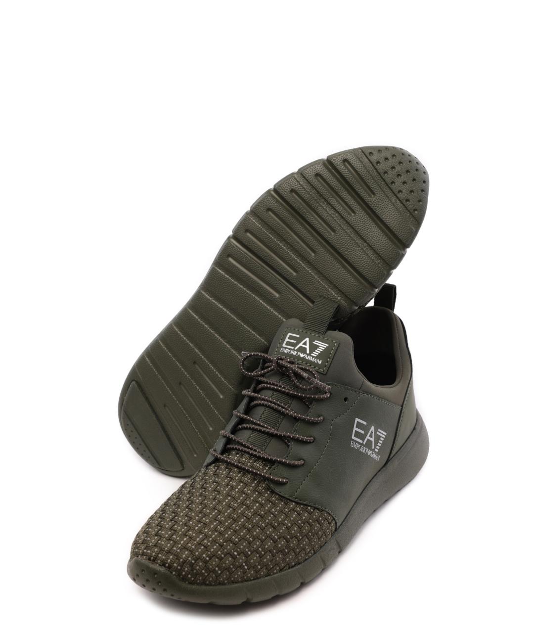 EA7 Зеленые низкие кроссовки / кеды, фото 4