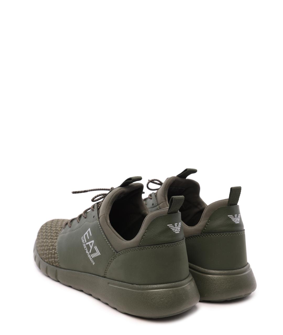 EA7 Зеленые низкие кроссовки / кеды, фото 3