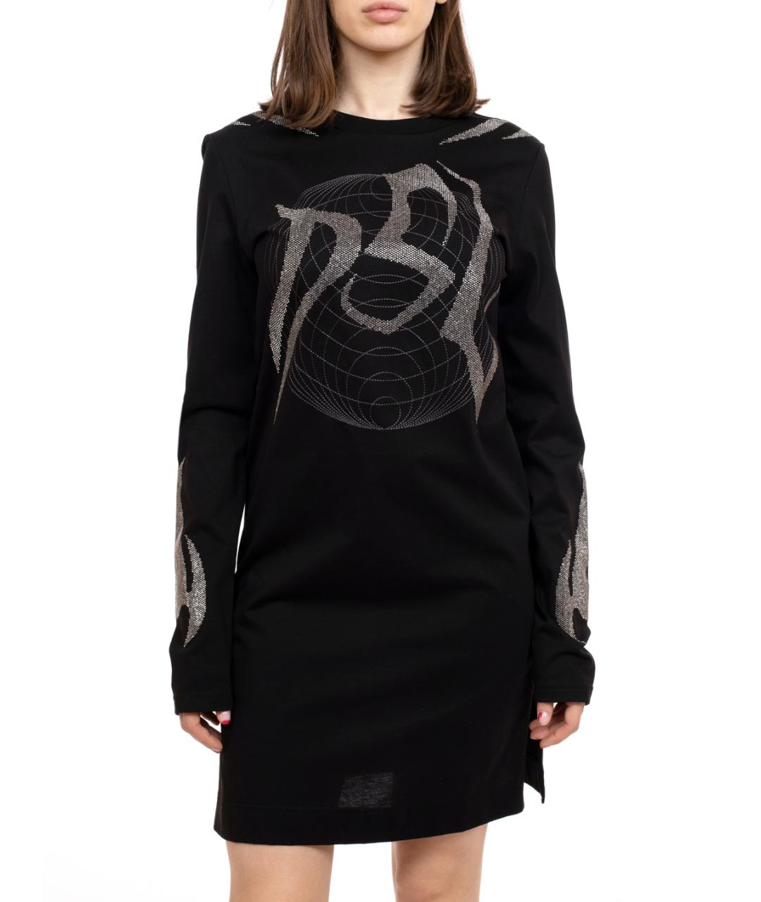 DIESEL Черное хлопковое повседневное платье, фото 1