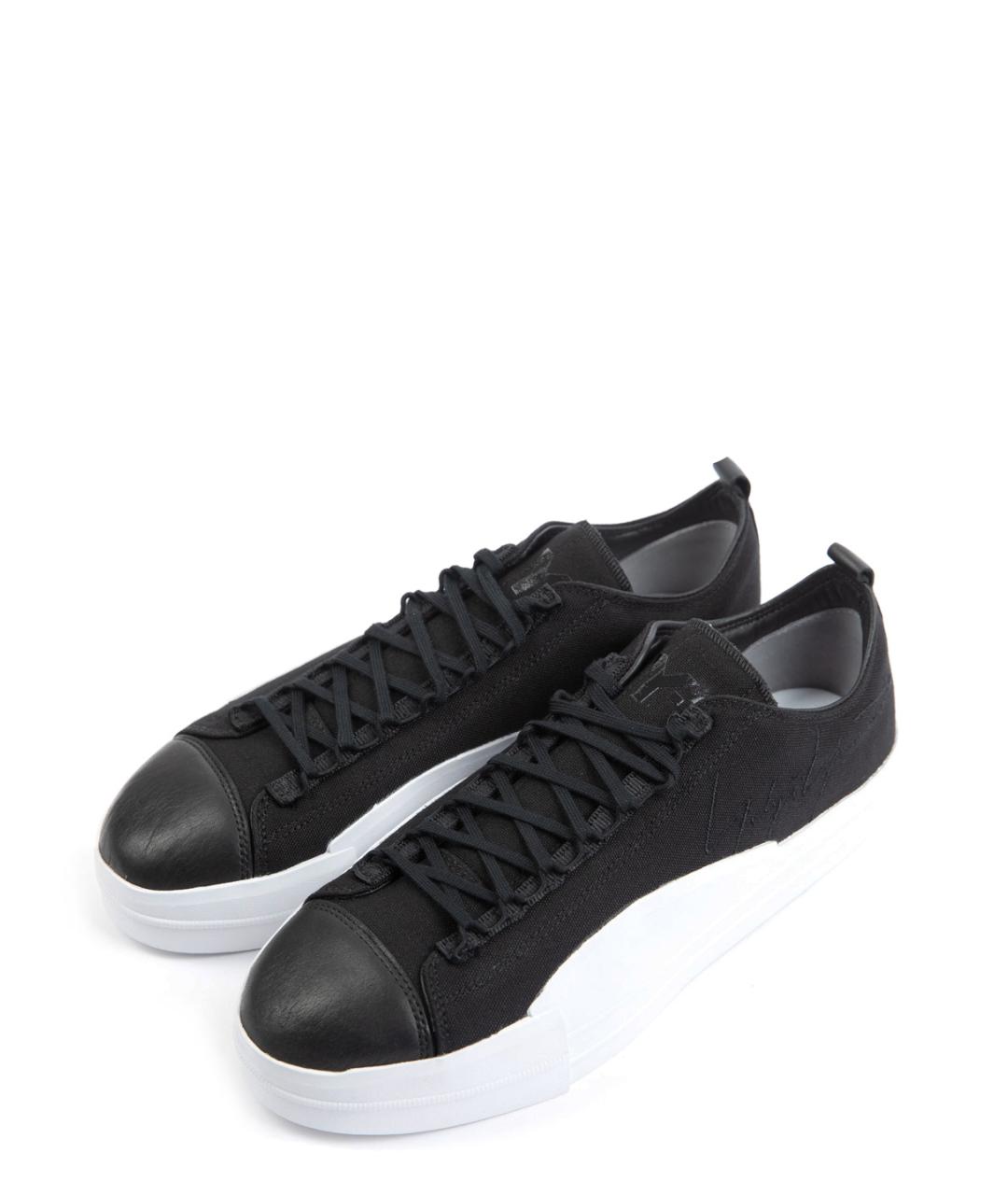 Y-3 Черные текстильные низкие кроссовки / кеды, фото 2
