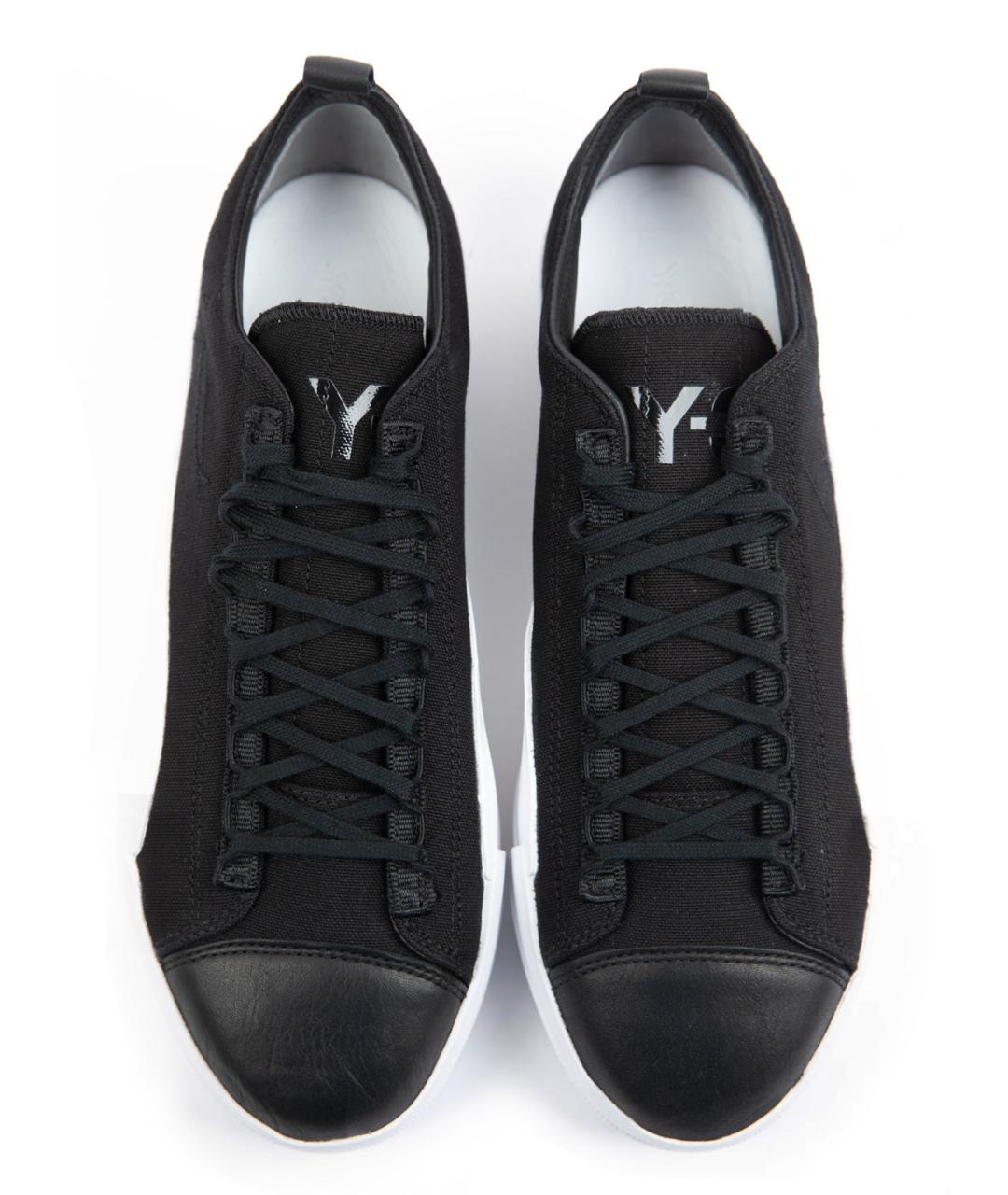 Y-3 Черные текстильные низкие кроссовки / кеды, фото 3