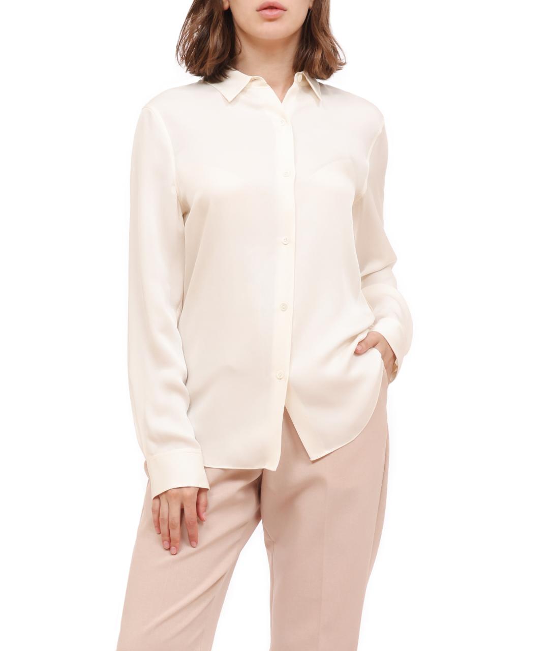 THEORY Белая шелковая блузы, фото 1