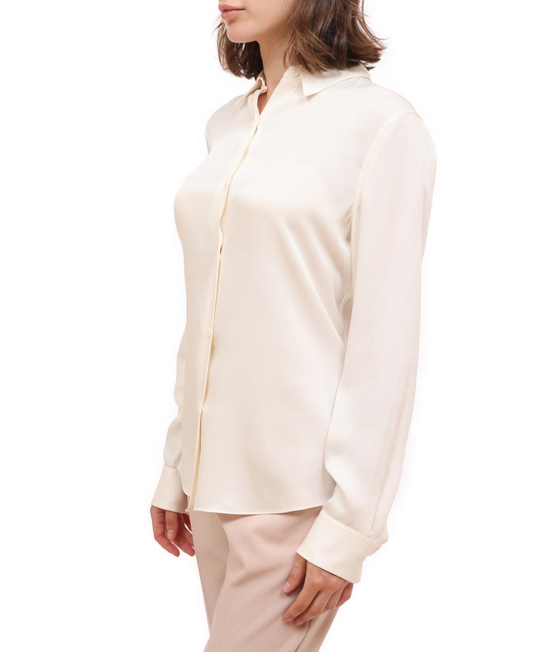 THEORY Белая шелковая блузы, фото 3