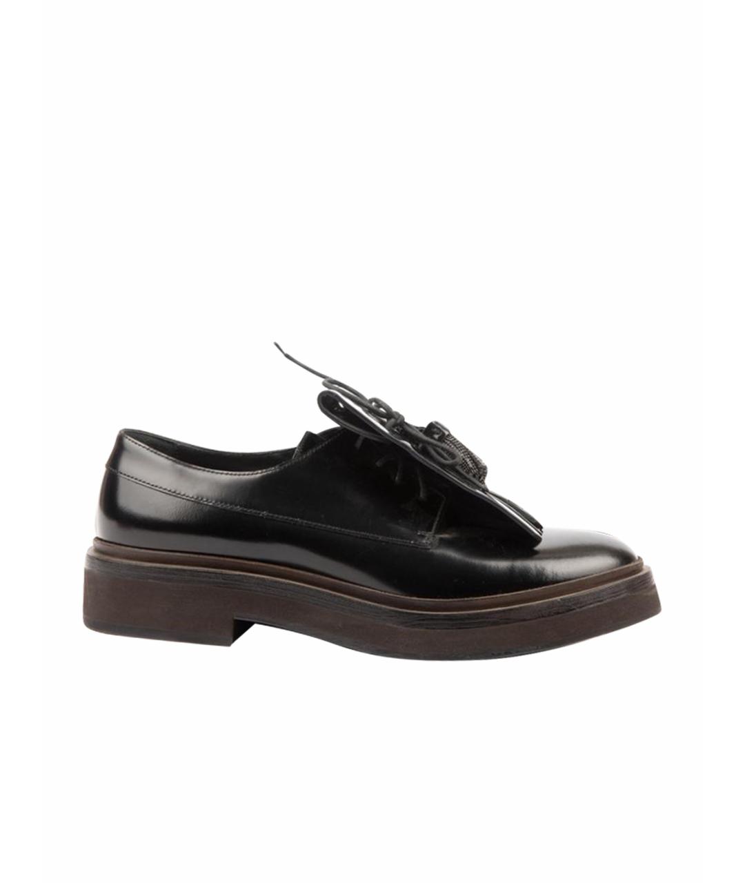 BRUNELLO CUCINELLI Черные кожаные ботинки, фото 1