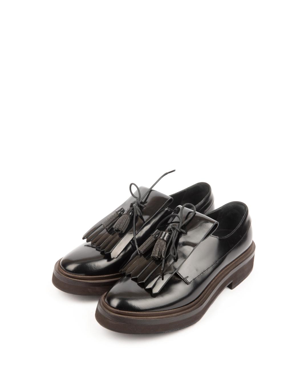 BRUNELLO CUCINELLI Черные кожаные ботинки, фото 2