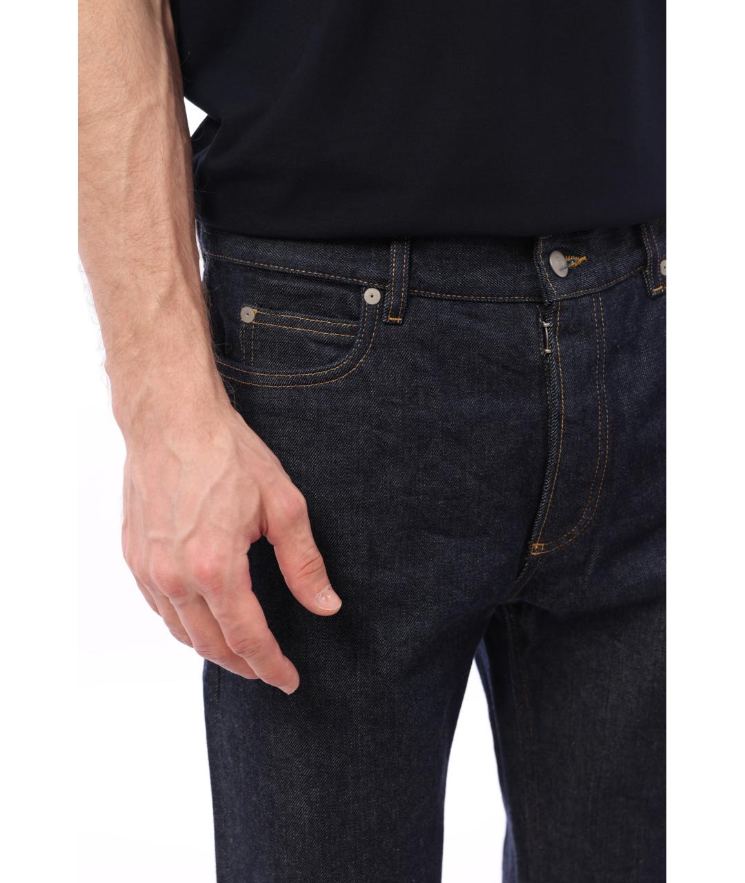 MAISON MARGIELA Синие хлопковые прямые джинсы, фото 5