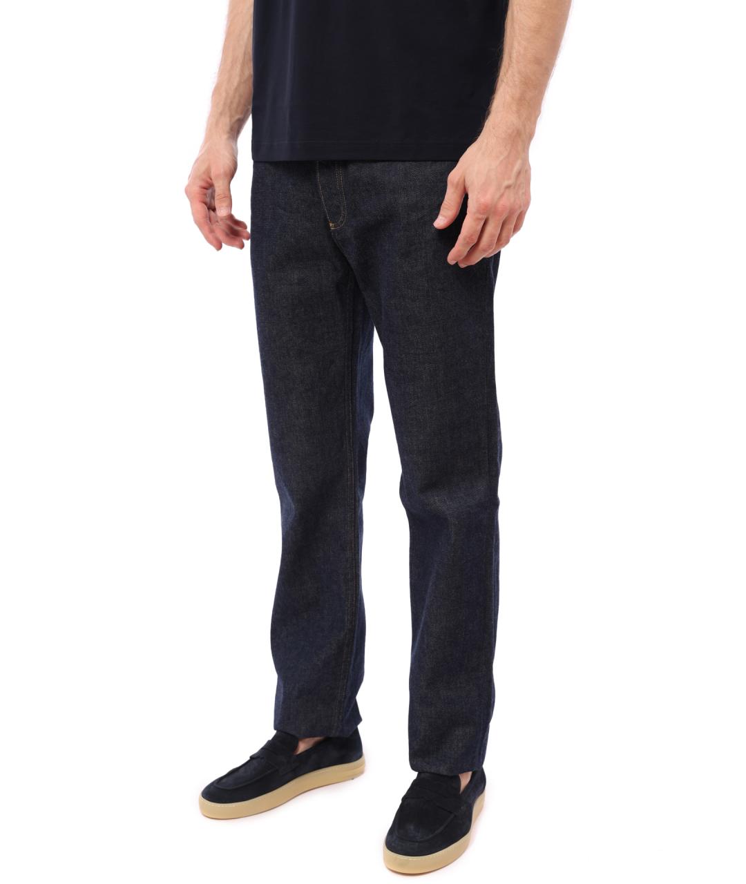 MAISON MARGIELA Синие хлопковые прямые джинсы, фото 3