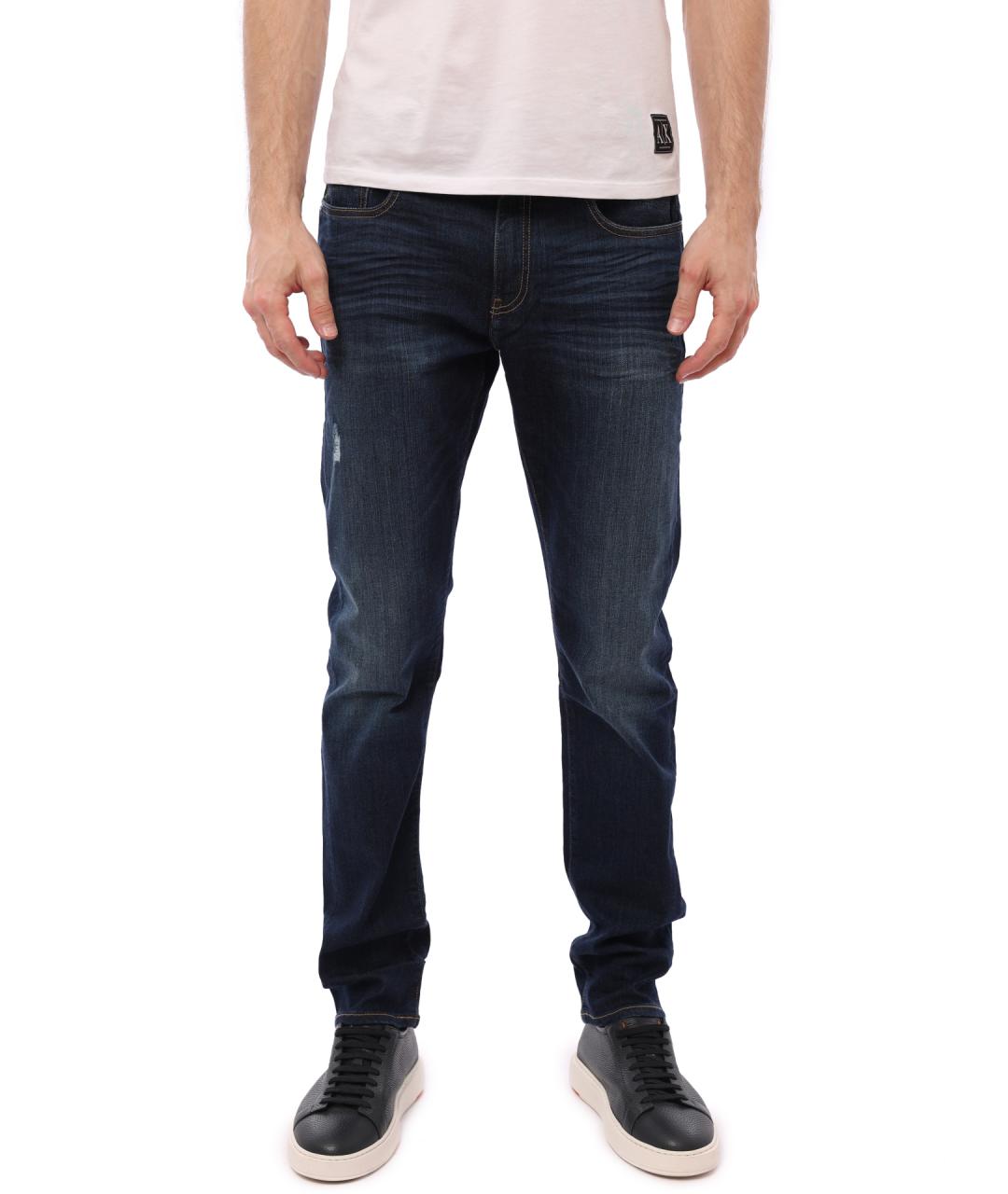 ARMANI EXCHANGE Синие хлопковые прямые джинсы, фото 6