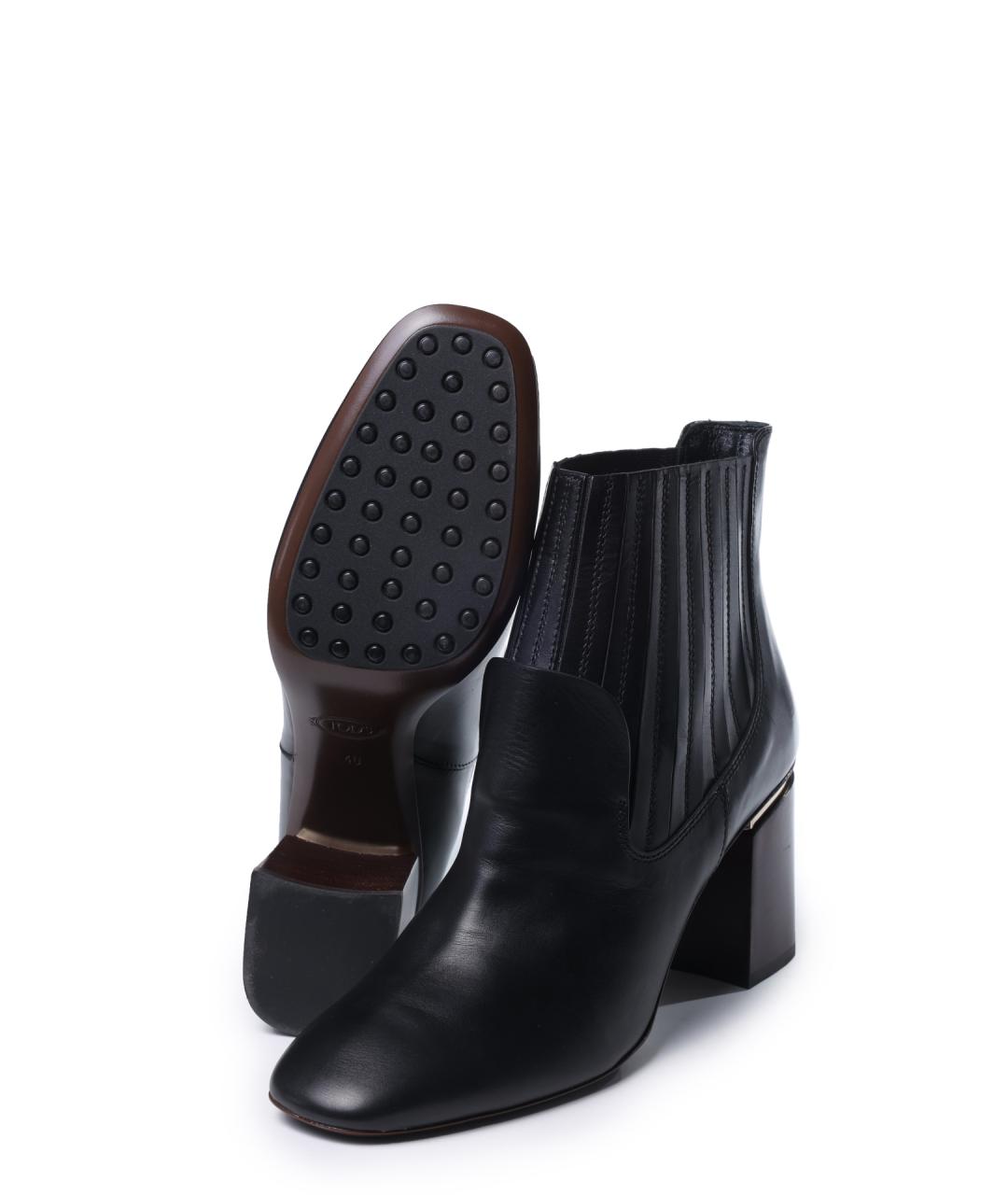 TOD'S Черные кожаные ботильоны, фото 4