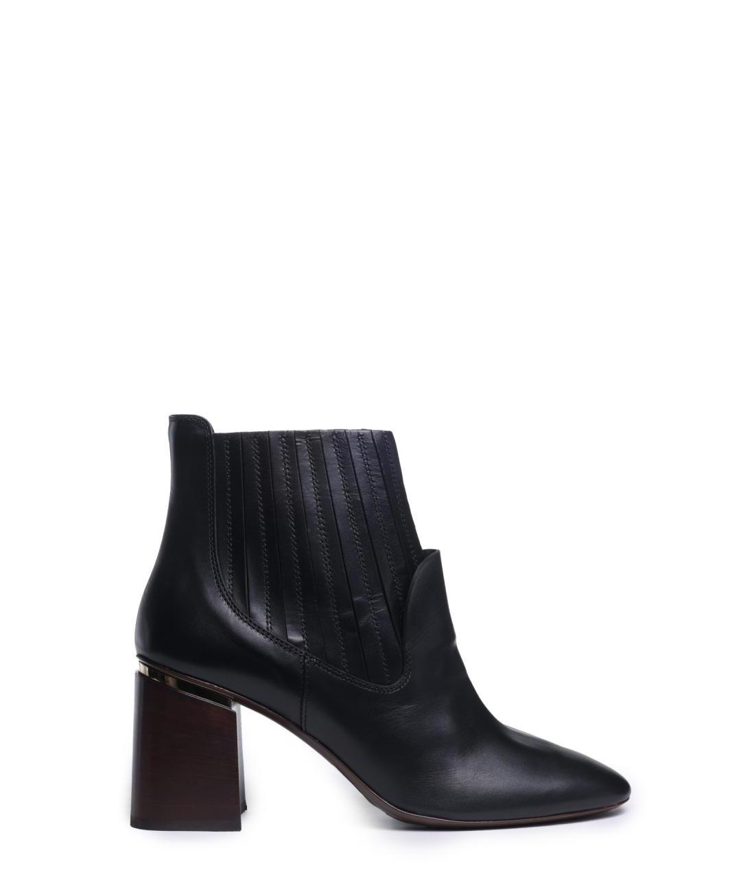 TOD'S Черные кожаные ботильоны, фото 1